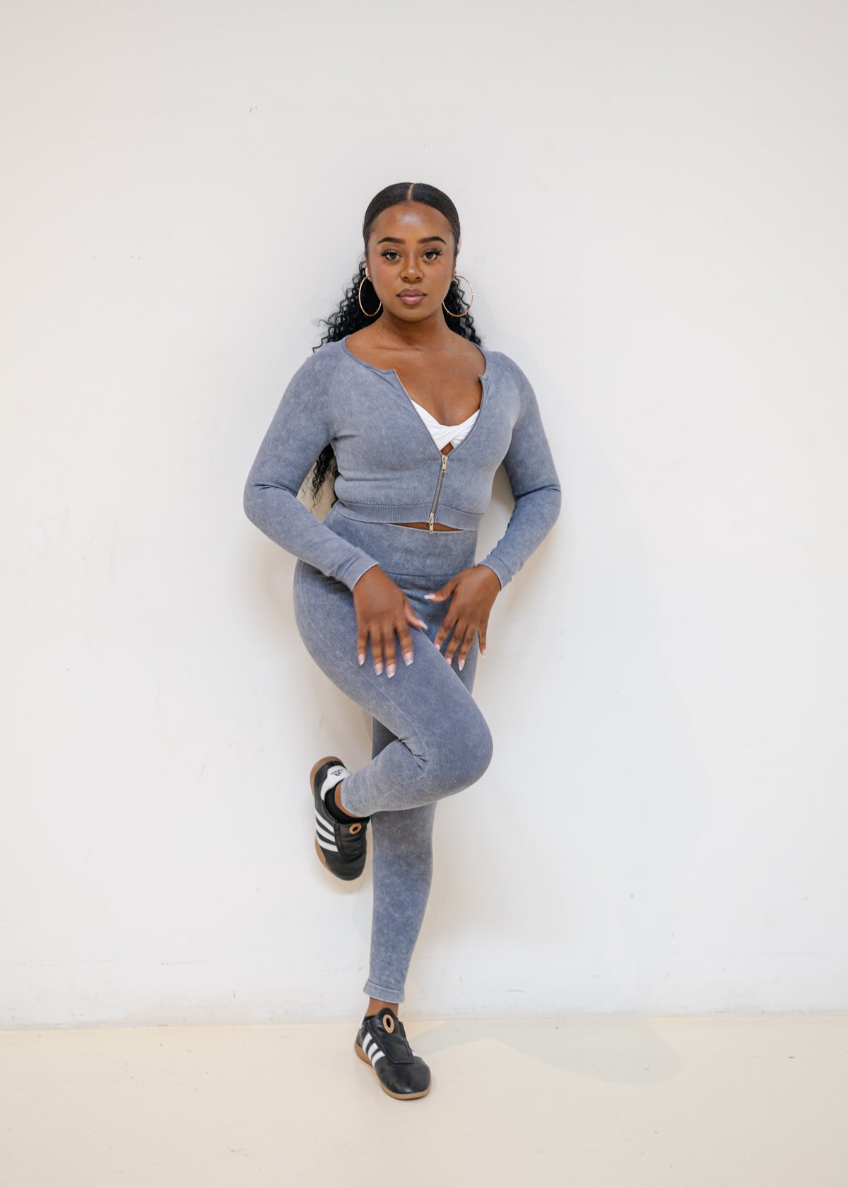 Denim two-piece set