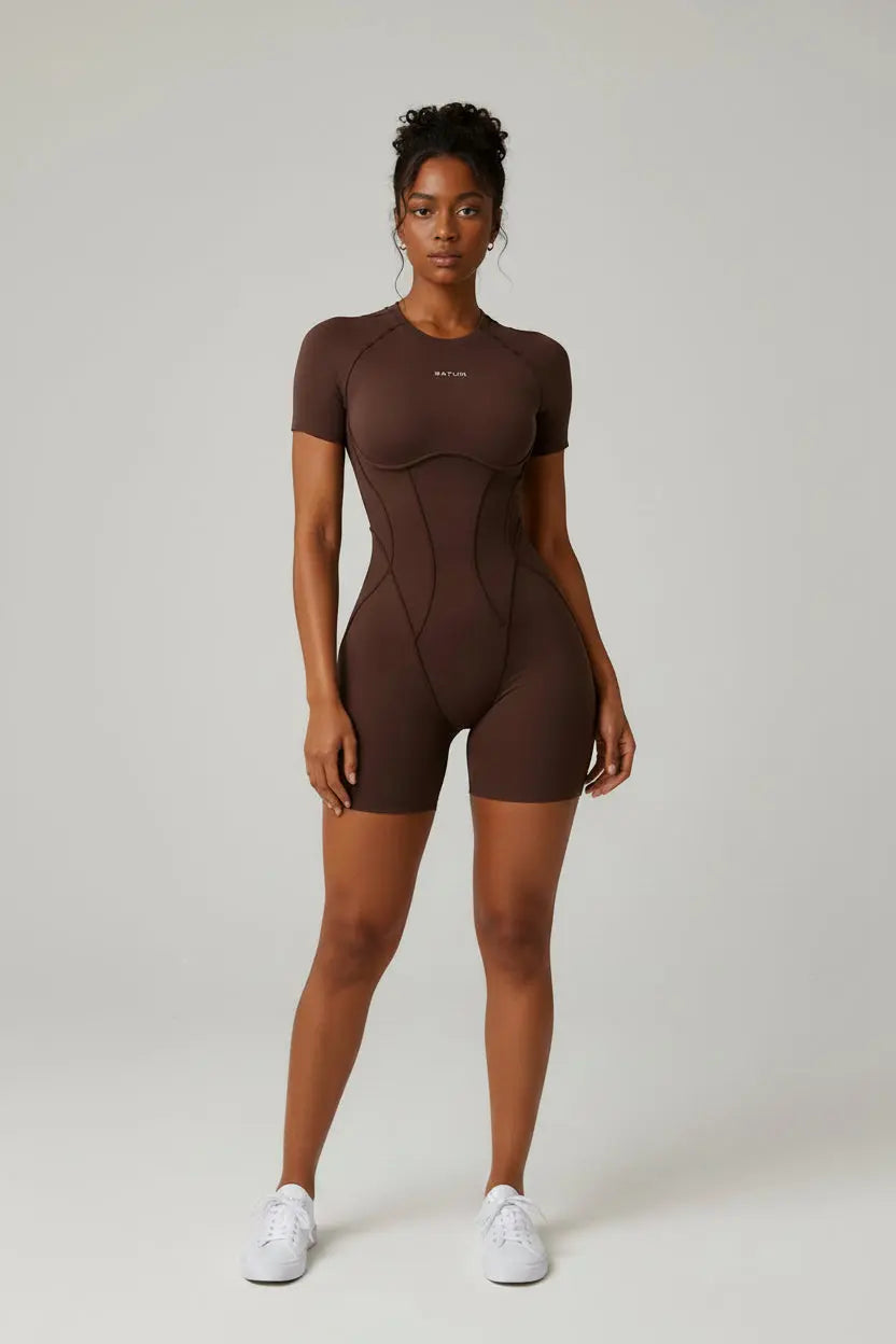 Sculpt Contour Romper — Espresso