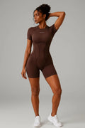 Sculpt Contour Romper — Espresso
